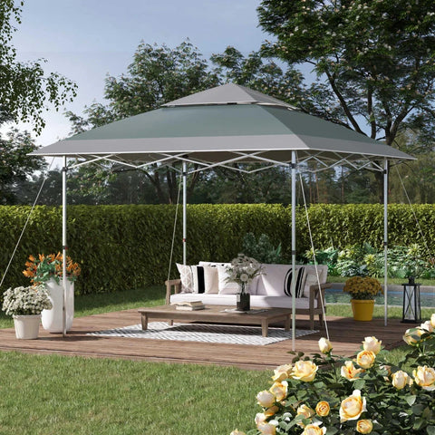 Rootz Gazebo - Party Tent - Garden Gazebo - Party Gazebo - Pop UP Tent - Steel/Oxford Cloth - Green - 3.6L x 3.6W x 2.68H m