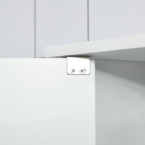 Rootz Mirror Cabinet - Bathroom Cabinet - Wall Cabinet - Bathroom Furniture - Multi-purpose Cabinet With Shelves - Glass - White - 55 x 17.5 x 60 cm