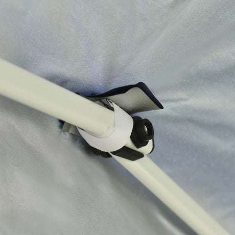 Rootz Folding Gazebo - Quick Assembly - 4 Side Walls - 2 Large Windows - Steel Frame - Blue - 2 x 2 x 2.4 m