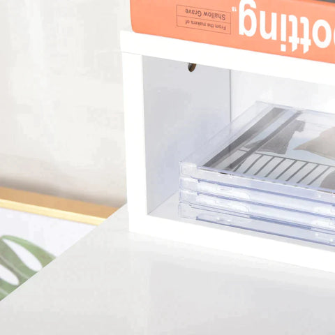 Rootz Desk - Desk With Removable Shelf - Study Table - Console Table - Computer Desk -  Writing Desk With 4 Drawers - Home - Office - White