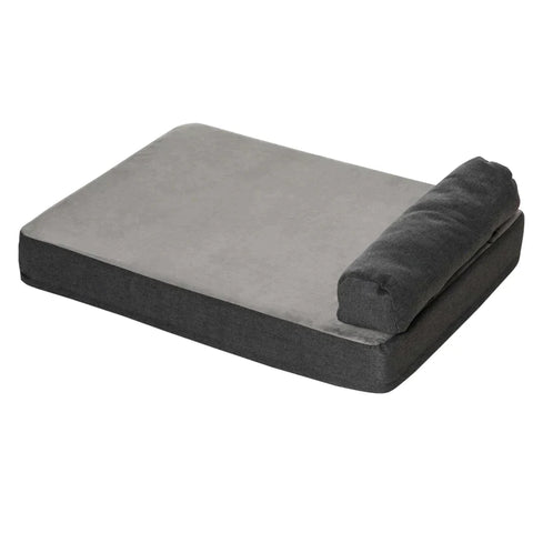 Rootz Pet Bed - Hondenmatras - Hondenmat - Hoes Afneembaar Wasbaar - Linnen Polyester - Fluweel Polyester - PP Katoen - Grijs - 75 x 55 x 20 cm