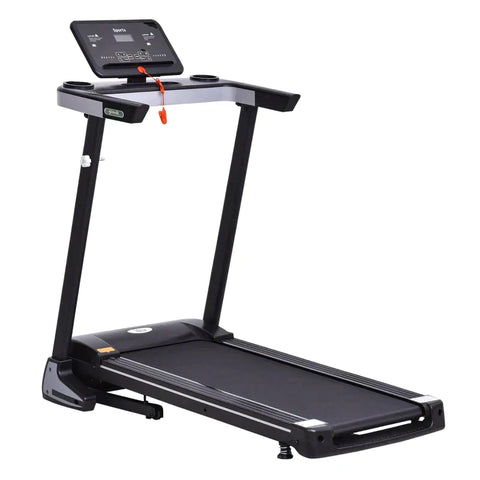 Rootz Treadmill - Electric Treadmill - Folding Treadmill With 12 Programs And Mobile Phone Holder - Steel - Black - 71 x 128 x 122 cm