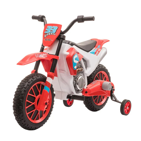 Rootz Kindermotorrad – Elektromotorrad – 45 Minuten Fahrzeit – mit Stützrädern – ab 3 Jahren – Rot + Weiß – 106,5 x 51,5 x 68 cm