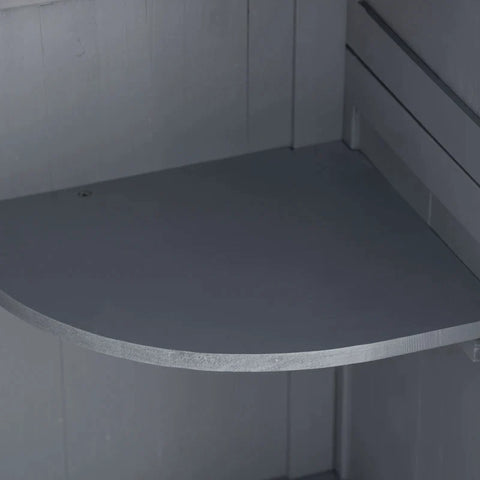 Rootz Tool Shed With Firewood Compartment - Storage Cabinet - Fir Wood - Grey + Black - 129L x 51.5W x 180H cm