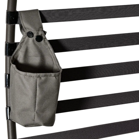 Rootz Egg Chair - Garden Chair - Papasan Chair - With Soft Cushion -  Steel Frame And Side Pocket - Brown - 118 x 75 x 139 cm