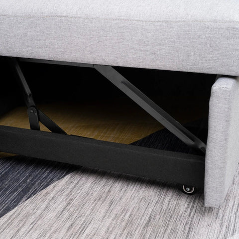 Rootz Sofa Bed - Corner Sofa - Fabric Sofa - With Sleeping Function - Corner Couch Set - With Chaise Longue - L-Shape Sofa - Gray - 217 x 134 x 85 cm