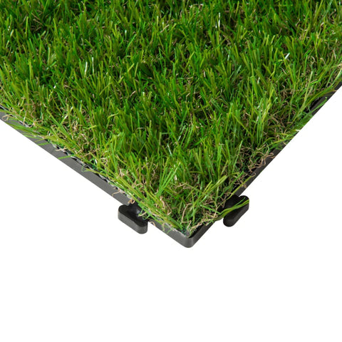 Rootz Artificial Grass Tiles - Patio Tiles Set - Artificial Grass - Outdoor Patio Tiles - Patio Flooring Tiles - Outdoor Grass Tile Set - Green - L30 x W30 x H3.5cm