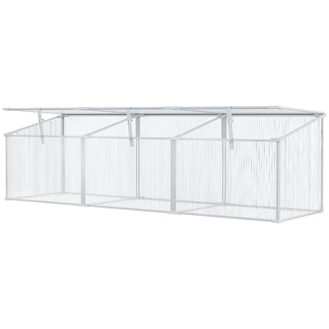 Rootz Greenhouse - Cold Frame - Aluminum Greenhouse - Plant House - Transparent Greenhouse - 180L x 51W x 51H cm