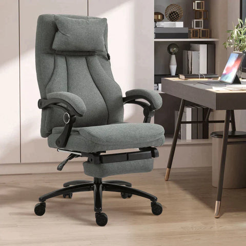 Rootz Office Chair - Massage Chair - Executive Chair - Gaming Chair - Swivel Chair - Gray - 60 x 68 x 109-117 cm