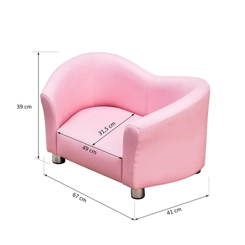 Rootz Dog Sofa - Pet Sofa - Dog Bed Sofa - Cats Sofa - Sofa - Cats Dogs Sofa - Pink - 67 X 41 X 39 Cm