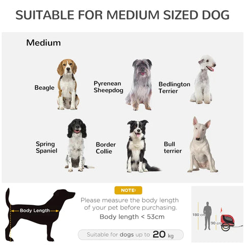 Rootz Dog Trailer - Jogger Function - Universal Coupling - Steel - Red/Black