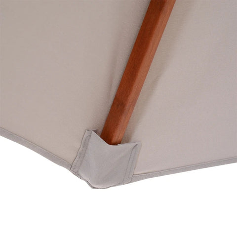 Rootz Double Canopy Parasol - Garden Parasol - Wooden Parasol - Wooden Balcony Parasol - Parasol - Grey - Ø265x H264 CM