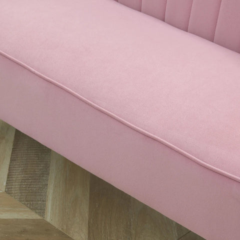 Rootz Sofa - 2-Seater Fabric Sofa - Sofa Seating - Lounge Sofa - Pink - 117 X 56.5 X 77 Cm