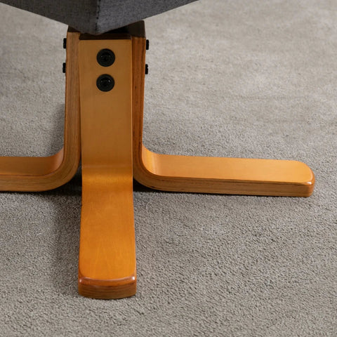 Rootz Relaxation Chair - Massage Chair With Footstool - TV Chair With Massage Function - Reclining Chair With Wooden Leg - Polyester - Dark Grey - 80 x 86 x 99 cm