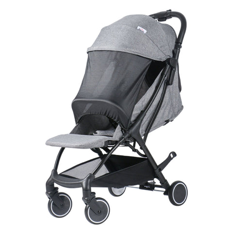 Rootz Baby Stroller - Stroller With Footrest - Five-Point Harness - Foldable Pushchair - Grey - 66 cm x 49 cm x 105 cm