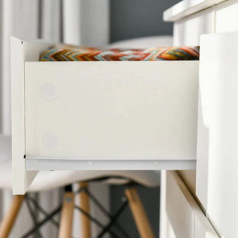 Rootz Side Cabinet - Chest Of Drawers - Living Room - Bedroom - Entryway - Home Office - White - 138 cm x 40 cm x 77 cm