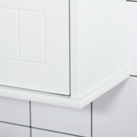 Rootz Mirror Cabinet - Bathroom Cabinet - Wall Cabinet - Bathroom Furniture - Multi-purpose Cabinet With Shelves - Glass - White - 55 x 17.5 x 60 cm