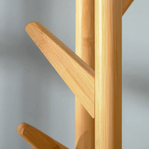 Rootz Garderobe – Bambus-Garderobe – Garderobenständer – 13 Haken – Natur/Weiß – 30,5 cm x 30,5 cm x 174,5 cm