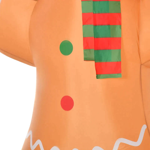 Rootz Gingerbread Man - Inflatable Gingerbread Man - Christmassy Gingerbread Man - Yellow - 170 x 65 x 240 cm