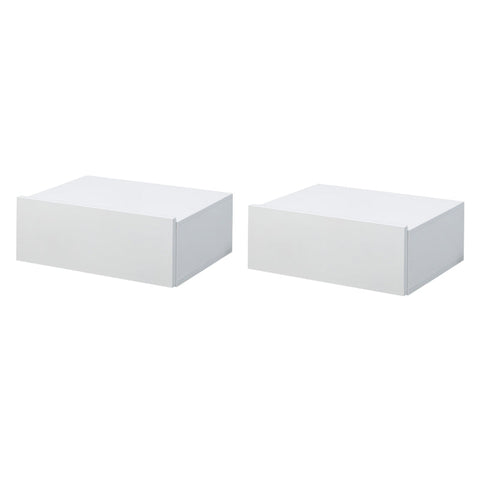 Rootz Bedside Table - 2-piece Bedside Tables - Wall Table - White - 40 cm x 30 cm x 15 cm