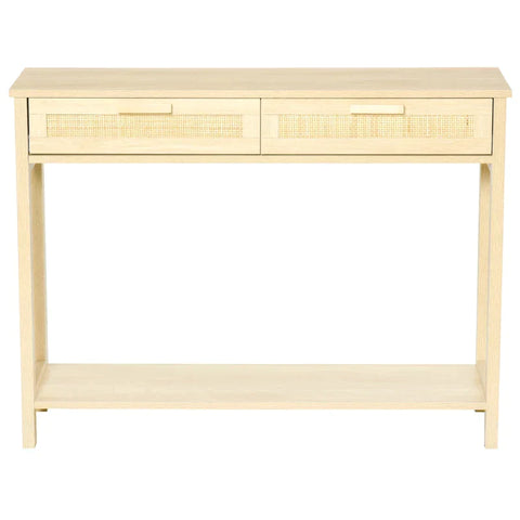 Rootz Console Tafel - Bijzettafel - Slaapkamer Console Tafel - 2 Laden - Dressoir Ingang - 100 x 30 x 76 cm