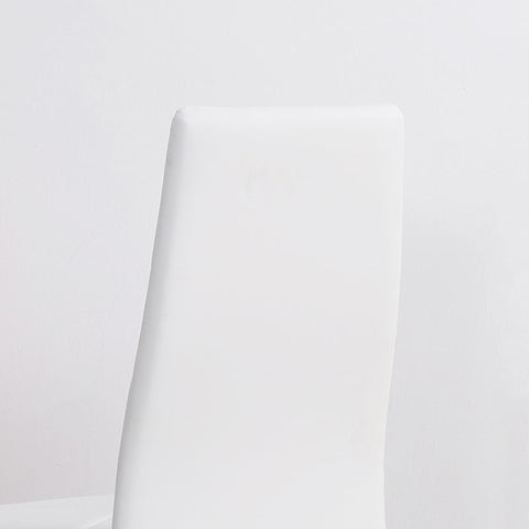 Rootz Dining Chairs - Kitchen Chairs - Floor Protectors - Steel Legs - 4 Chairs - Diamond Quilting - Faux Leather - White - 41cm x 50cm x 97cm