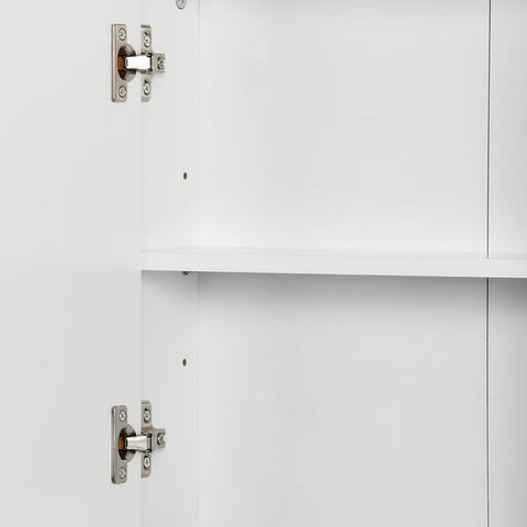 Rootz Bathroom Cabinet - Mirror Cabinet With 2 Mirrors - With Storage Shelf - Wall Mounted - White - 48 cm x 14.5 cm x 45 cm