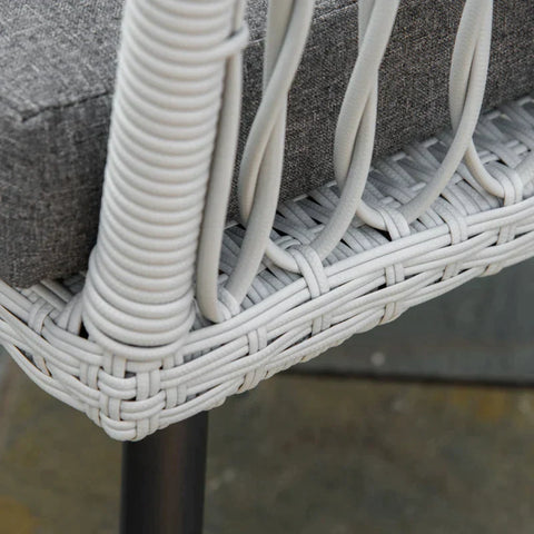 Rootz Outdoor Furniture Set - Garden Furniture Set - 4 Piece Rattan Patio Sofa Set - With 2 Single Cushioned Sofas - 1 Loveseat And 1 Coffee Table - Grey