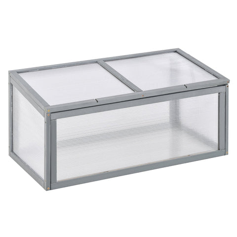 Rootz Mini Greenhouse - Garden Greenhouse - Wood + Polycarbonate -  Grey - 90 x 46 x 40 cm