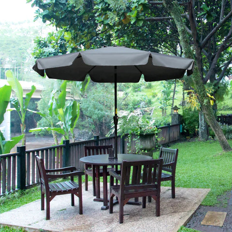 Rootz Parasol - Patio Parasol - Market Parasol - Garden Parasol - Umbrella - Adjustable - Aluminum/Steel/Polyester - Dark Grey - Φ2.66 x 2.485H m