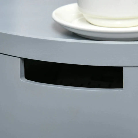 Rootz Beistelltisch – Couchtisch – Nachttisch – Nachttisch mit verstecktem Stauraum – Grau + Natur – 38 cm x 38 cm x 63 cm