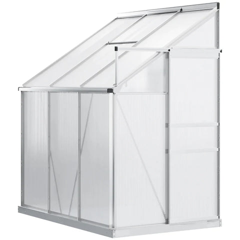 Rootz Greenhouse - Aluminium Zijkas - Tuinhuisje Met Raamdeur - Plantenhuis - Tomatenhuis - UV- en weerbestendig - 192 x 127 x 214 cm