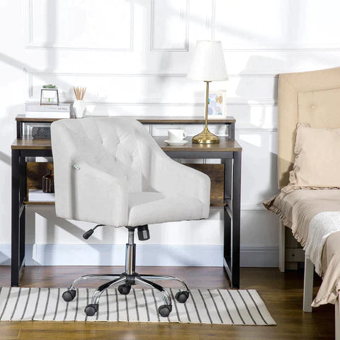 Rootz Chair - Office Chair - Desk Chair - Work Chair - Ergonomic Chair - Rocker Function - Height Adjustable - Cream White - 62L x 61W x 72-80H cm