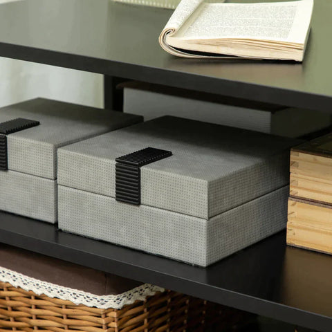 Rootz Side Table - Bedside Table - Coffee Table - Modern Design - 3 Storage Levels - Chipboard - Black - 60 x 60 x 45cm