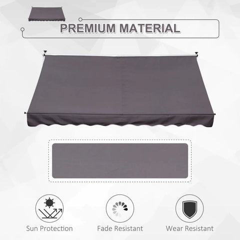 Rootz Awning - Articulated Arm Awning - Clamp Awning - Sun Protection - Folding Arm Hand Crank - Balcony - Grey- 300 x 150 cm