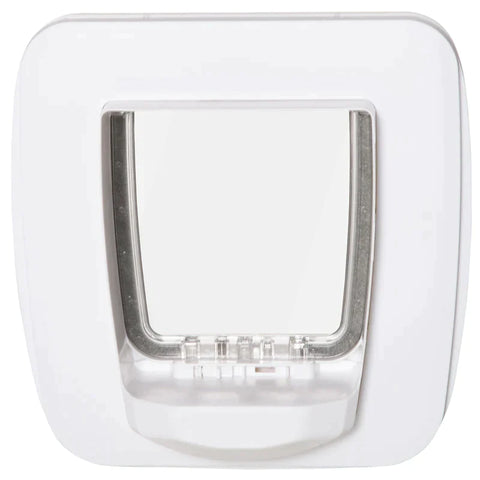 Rootz Pet Door - Cat Flap - Dog Flap - 4 Locking Options With Magnet - Pet Flap For Inside - Door Flap For Pets - White - 30 x 29 x 10 cm