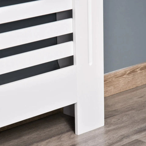 Rootz Radiator Cover - Heating Cover - Wood Radiator Cover - White - 112 x 19 x 81 cm