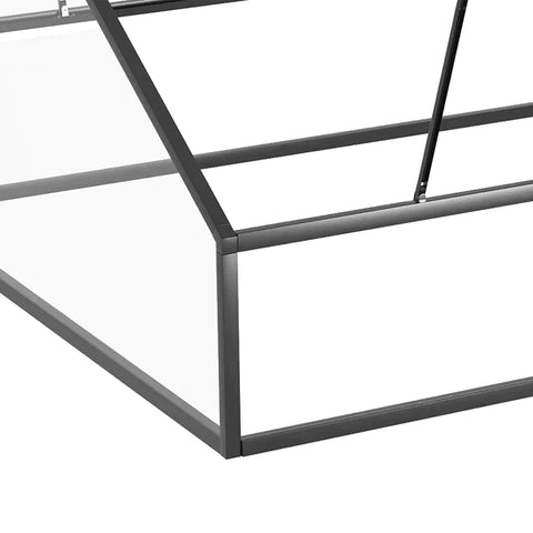 Rootz Greenhouse - Cold Frame Greenhouse - Small Cold Frame - Met Verstelbare Deuren - Zwart/Transparant - 117 x 97 x 52 cm