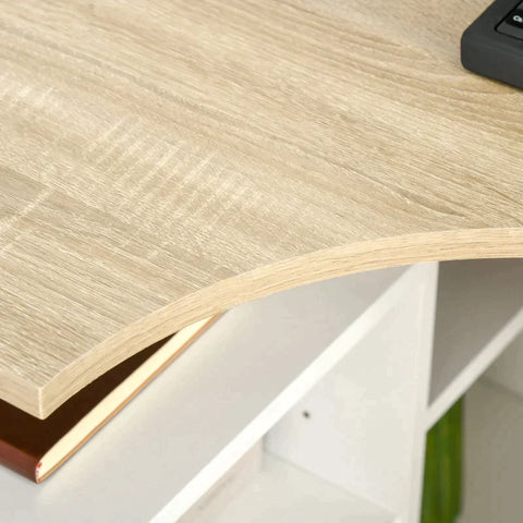 Rootz Computer Desk - L-Shaped Computer Desk - Corner Desk - Study Table with Storage Shelf - Home - Office - 120c m x 70c m x 75 cm