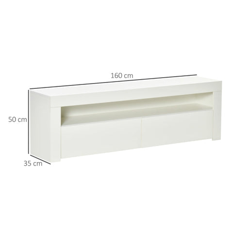 Rootz TV Stand - Remote Control - Led Light Bar - Living Room - 160 cm x 35 cm x 50 cm
