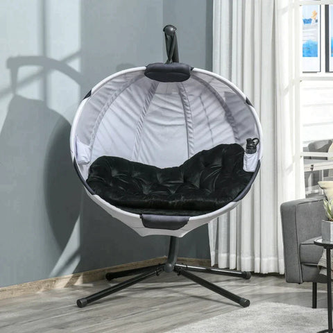 Rootz Hanging Chair - With Frame - Football Design Hanging Swing - Hanging Chair - With Cushion