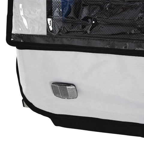 Rootz Children's Bicycle Trailer - Suitable 2 Children - Steel Frame - Seat Carrier - Safety Belt - Children From 18 Months - Oxford Fabric - Steel - Blue + White - 130x76x88 cm