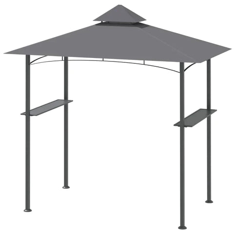 Rootz Gazebo - Barbecue Gazebo - Garden Tent - Balcony Gazebo - Flame Retardant Double Roof - Grey - 245 x 148 x 252 cm