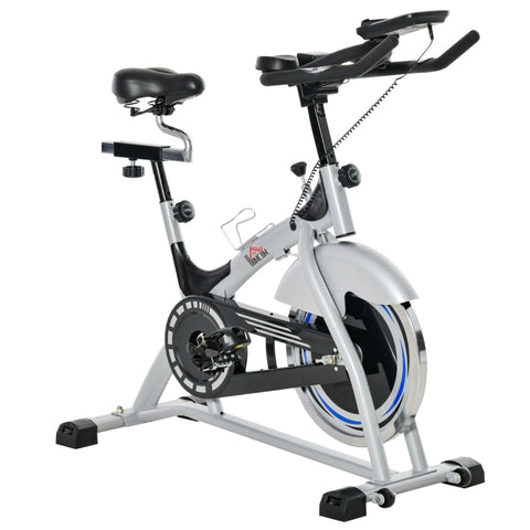 Rootz Fahrradtrainer – Heimtrainer – Fahrradfahrrad – Speedbike mit LCD-Monitor und 15 kg Schwungrad – verstellbar – Silber/Schwarz – 124 cm x 50 cm x 111 cm