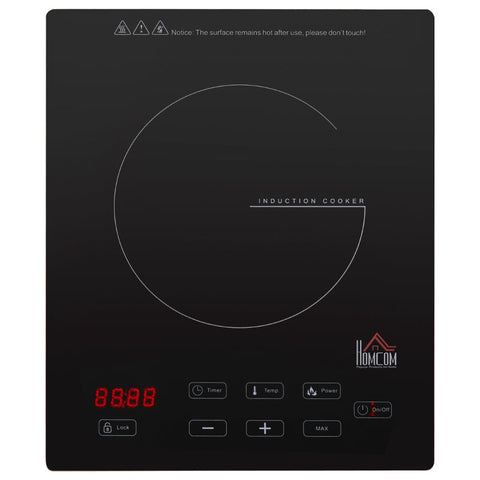 Rootz Induction Cooker - Induction Cooker With 8 Temperature Levels - Automatic Switch-off - Black
