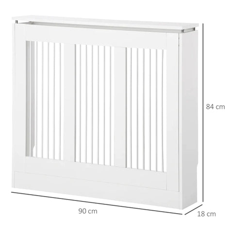 Rootz Radiatorhoes - Verwarmingshoes - Radiatorhoes - Voor Slaapkamer Woonkamer - MDF/Staal - Wit - 90 x 18 x 84 cm