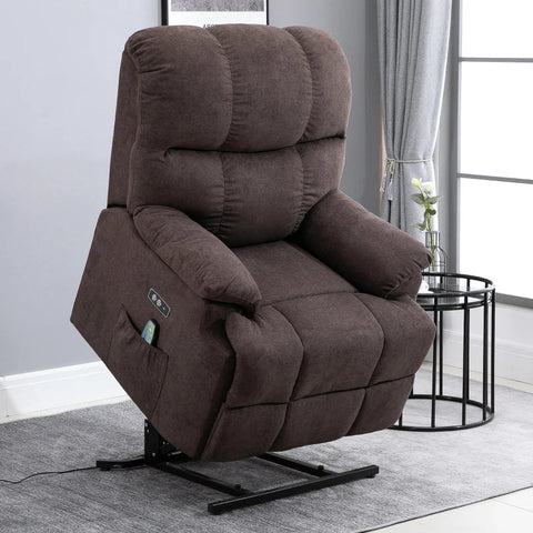 Rootz Massage Chair - Stand-up Aid - Relaxation Chair - Easy Charging - Including Remote Control - Multi-layer Board - Usb Interface - Brown - 83L x 95W x 105H cm