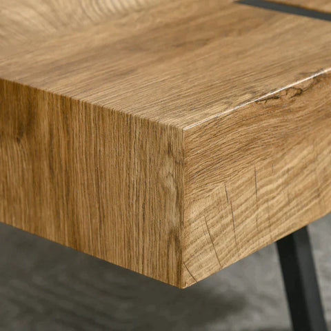 Rootz Coffee Table - Side Table - Industrial Design - Black + Brown - 105 cm x 60 cm x 42 cm