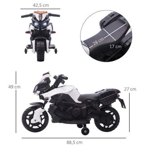 Rootz Children's Motorcycle - Children's Electric Vehicle - Electric Motorcycle - Black/White