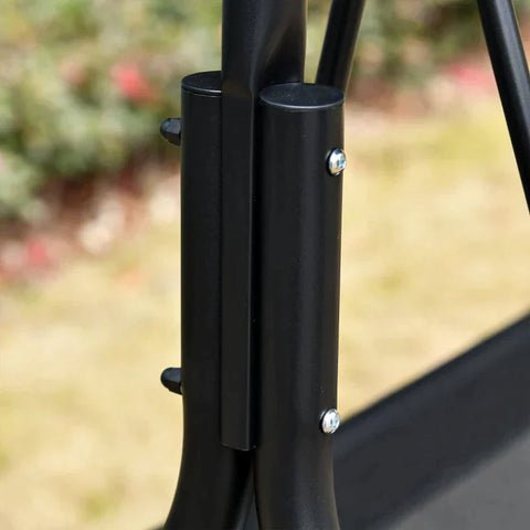 Rootz 3-seater Swing Chair - Rocking Chair - Outdoor Garden Lounger - Uv-resistant - High-quality - Angle-adjustable - Metal Tube - Black